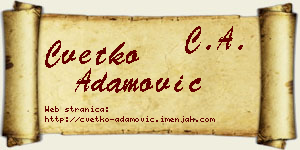 Cvetko Adamović vizit kartica